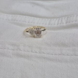 2.00ct Moissanite 925 Sterling Silver Gold Vermeil Ring